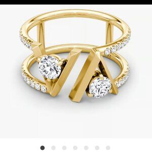 VRAI Double Row Diamond Band – 14k Yellow Gold, Size 8 (New, Never Worn)